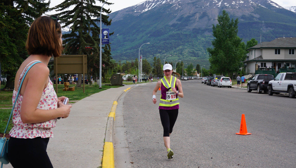 Here I am just coming up to the finish line. Don't I look happy? 
