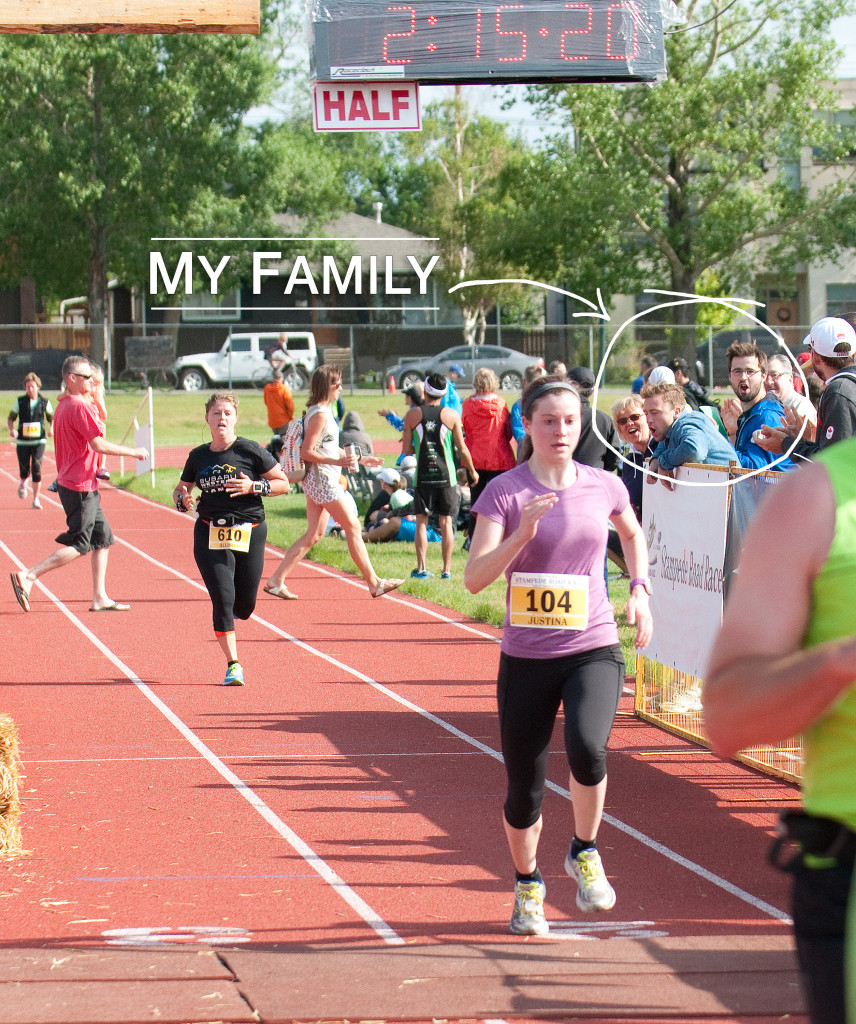 Here I am crossing the finish line of my first (but surely not last) half-marathon. My lovely family is cheering me on in the background and my awesome talented boyfriend Chad is behind the lens. 