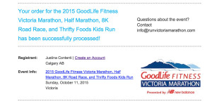 Register for race – Check!