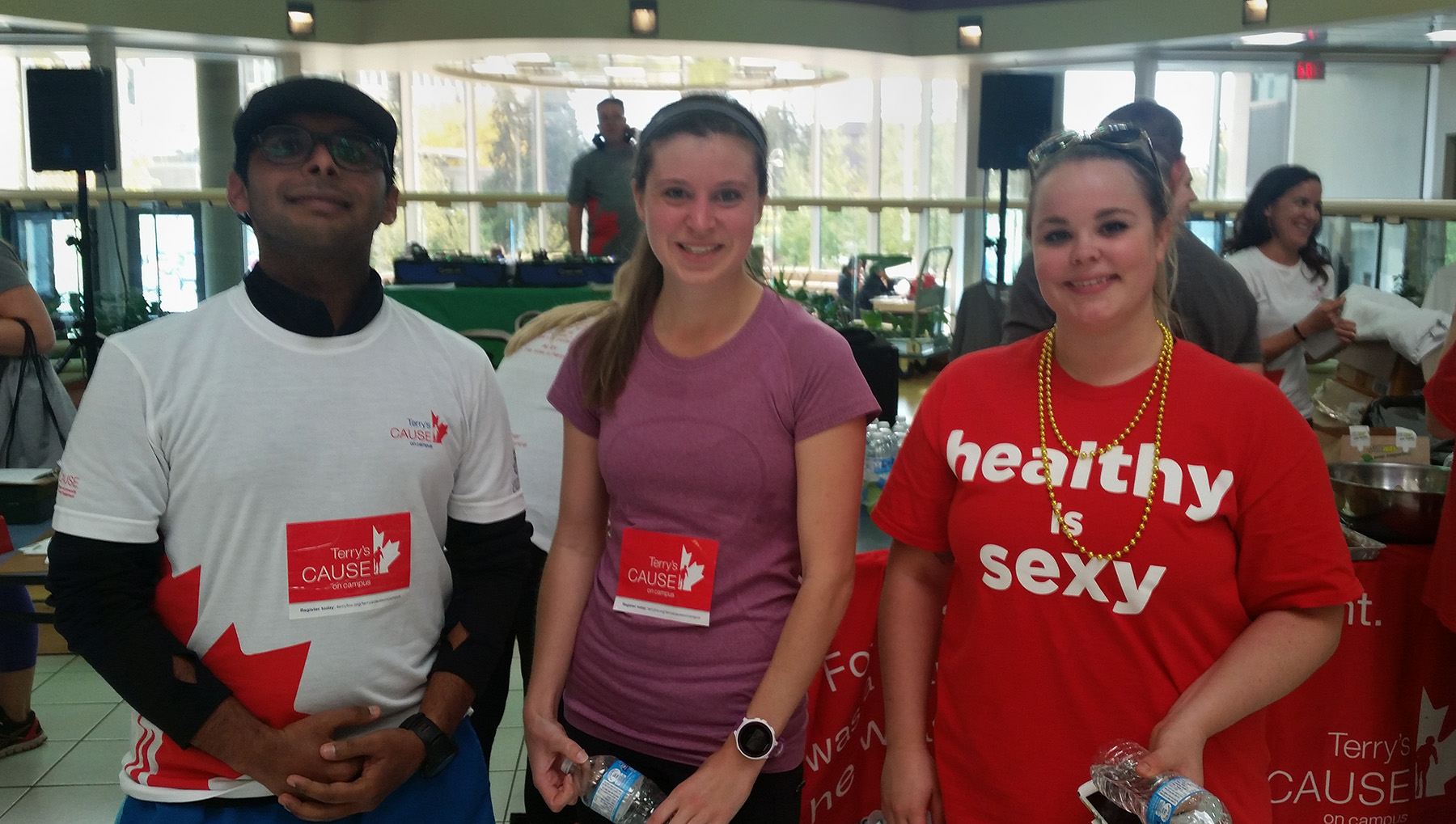 From left to right, Abhi, one of my marathon teammates, myself and my coworker Audrey.